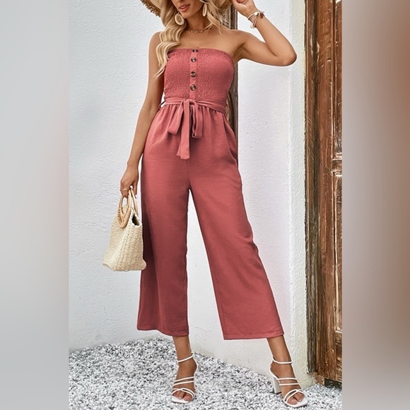 Summer Sunset Smocked Jumpsuit - Picture 5 of 5